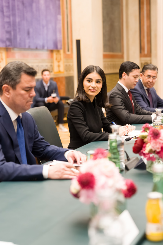 Aussprache. Usbekische Delegation unter der Leitung von Saida Mirziyoyevak (Leiterin der usbekischen Präsidialverwaltung)