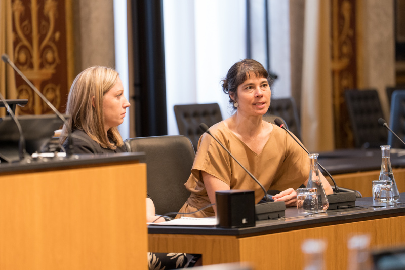 Podium. Am Wort: Maria Rost (Bereichsleiterin Digitales, Verband kommunaler Unternehmen)