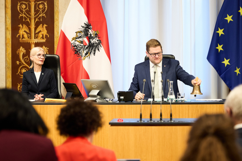 Bundesratspräsident Markus Stotter (ÖVP) am Präsidium