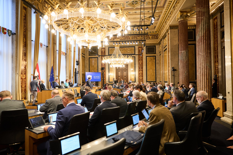 Blick Richtung Plenum. Statement Staatssekretär Alexander Pröll (ÖVP)