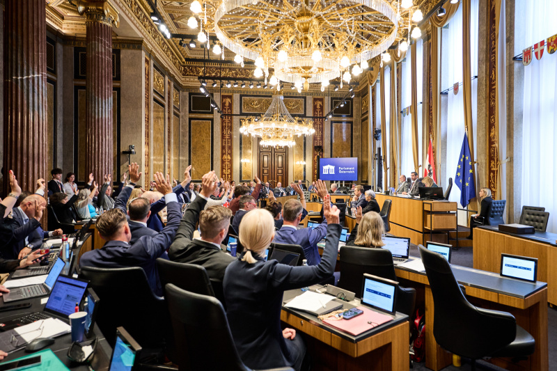Abstimmung. Blick Richtung Plenum. Am Präsidium Bundesratsvizepräsident Daniel Schmid (SPÖ)