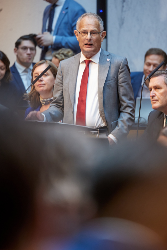 Regierungsbank. Budgetrede Finanzminister Markus Marterbauer (SPÖ)
