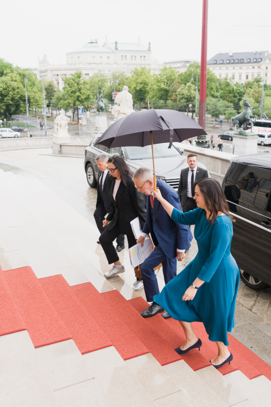 Einholung. Bundespräsident Alexander Van der Bellen