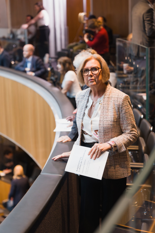 Besuch anlässlich der Budgetrede. Rechnungshofpräsidentin Margit Kraker