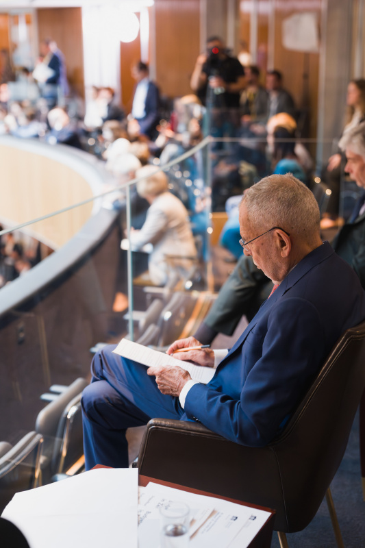 Besuch anlässlich der Budgetrede. Bundespräsident Alexander Van der Bellen