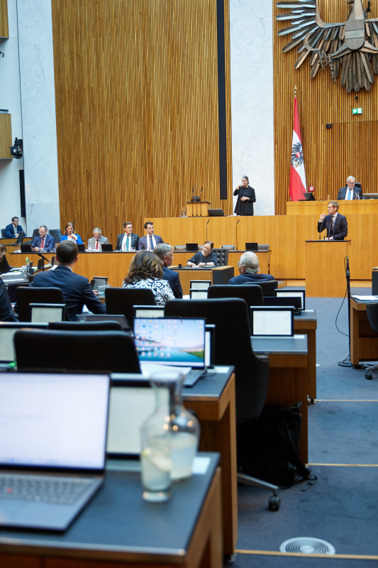 Am Rednerpult: Nationalratsabgeordneter Kai Jan Krainer (SPÖ)