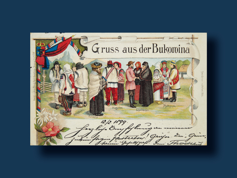 Multikulturelle Bukowina, Bildpostkarte, 1899