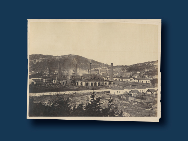 Das Banater Bergland als bedeutende Bergbau- und Industrieregion: Eisenhütte in Reschitza/Reșița, 1860