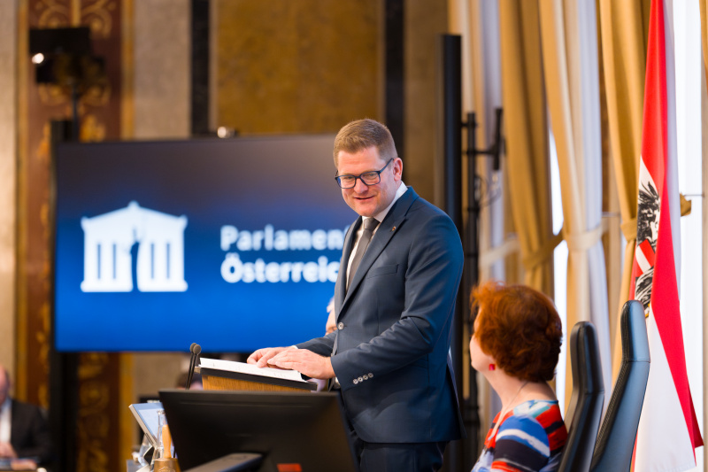 Abschiedsworte anlässlich des Vorsitzwechsels. Bundesratspräsident Markus Stotter (ÖVP)