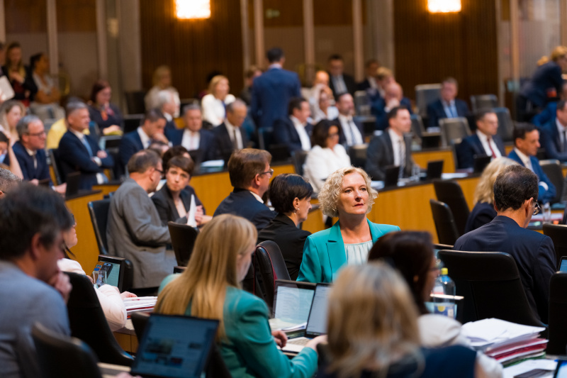 Blick ins Plenum. Nationalratsabgeordnete Karin Greiner (ÖVP)