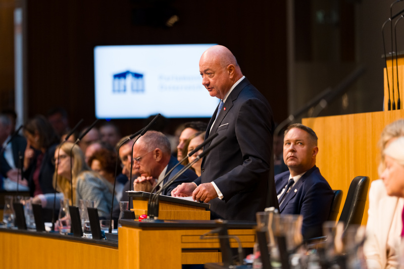 Bundeskanzler Christian Stocker (ÖVP) am Wort