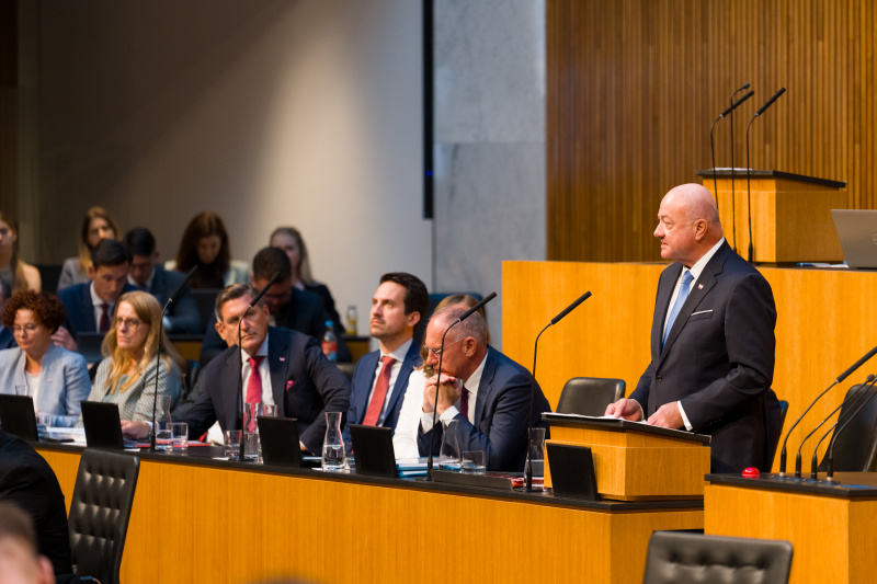 Bundeskanzler Christian Stocker (ÖVP) am Wort