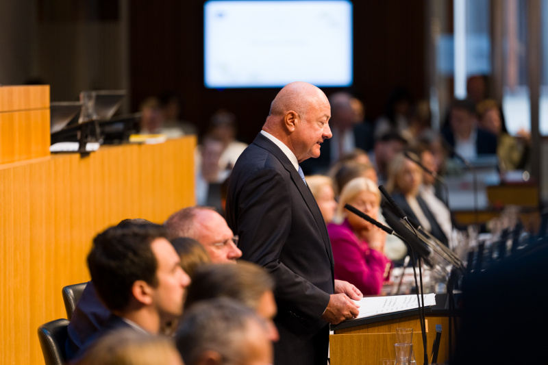 Bundeskanzler Christian Stocker (ÖVP) am Wort
