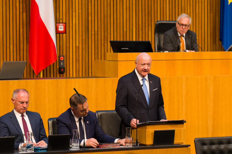 Bundeskanzler Christian Stocker (ÖVP) am Wort