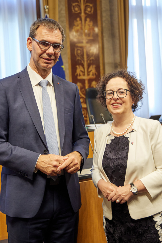 Von links: Landeshauptmann von Vorarlberg Markus Wallner, Bundesratspräsidentin Christine Schwarz-Fuchs (ÖVP)
