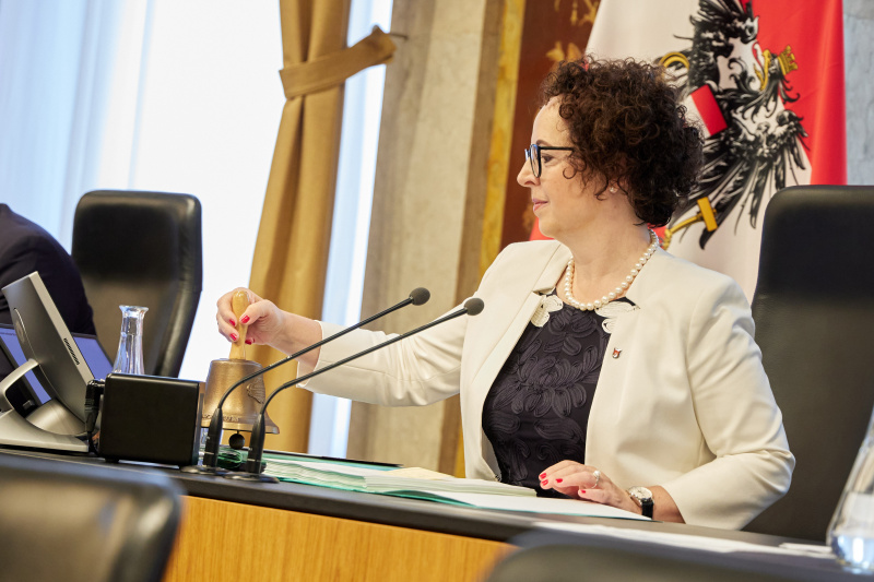 Bundesratspräsidentin Christine Schwarz-Fuchs (ÖVP) eröffnet die Budesratssitzung
