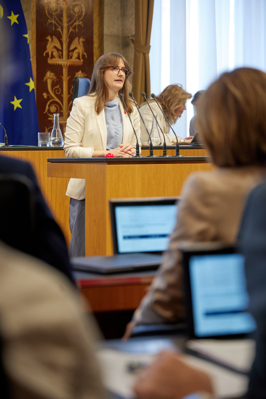 Am Rednerinnenpult: Bundesrätin Julia Deutsch (NEOS)