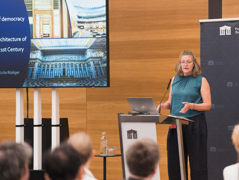 Resonance spaces of democracy: The changing architecture of parliament in the 21st Century. Julia Rüdiger (Independent researcher, affiliated with Catholic Private University Linz).