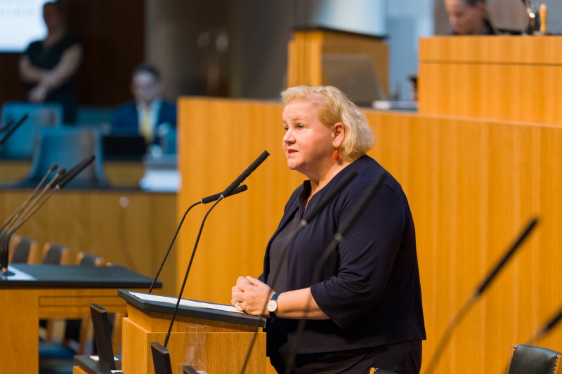 Am Wort: Sozialministerin Korinna Schumann (SPÖ)