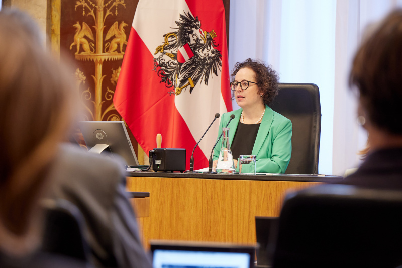 Bundesratspräsidentin Christine Schwarz-Fuchs (ÖVP) am Präsidium