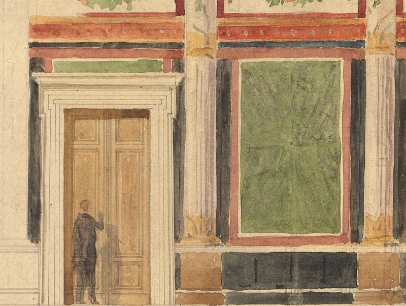 Plan 834: „Reichsratsgebäude, Abgeordnetenhaus, Wand in der Restauration - Ausschnitt“