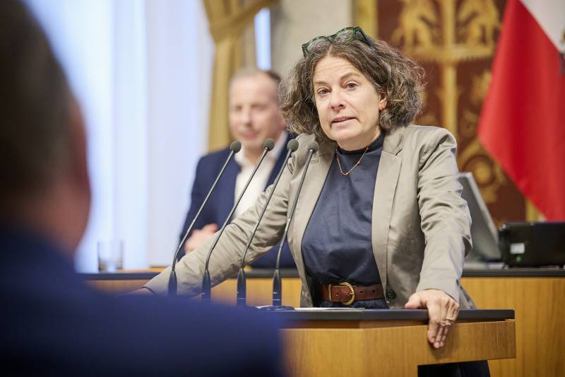 Am Rednerinnenpult Bundesrätin Elisabeth Kittl