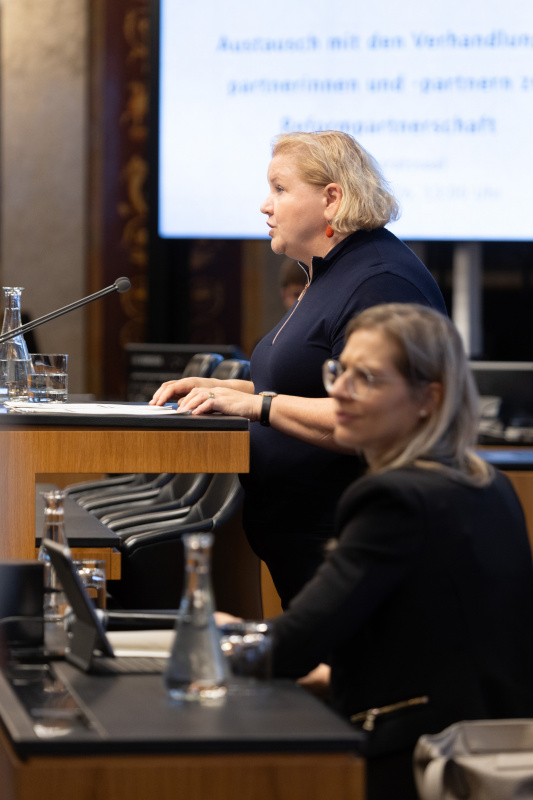 Bericht. Sozialministerin Korinna Schumann (SPÖ)