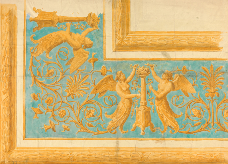 Reichsratsgebäude, Decke Vestibül Nebenstiegen: Detailzeichnung