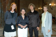 v.li. Christina Beck (Organisatorin), Barbara Prammer, Erich Oskar Huetter (Direktor), Petra Klose (Organisatorin) 