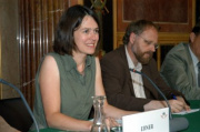 v.li. Elisabeth Ebner (Generalsekretärin der österreichischen Liga für Menschenrechte, Heiner Bielefeldt (Direktor des Deutschen Menschenrechtsinstituts).