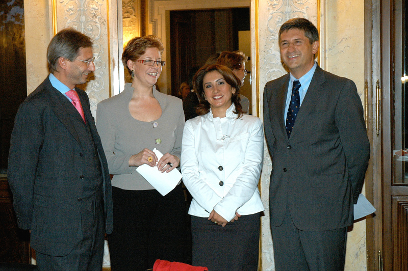 v.li. Johannes Hahn, Christine Marek, Sirvan Ekici (Landtagsabgeordnete und Gemeinderätin in Wien), Michael Spindelegger.