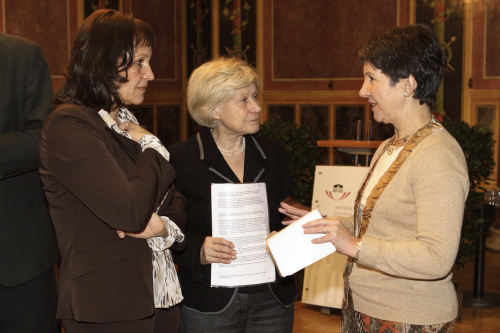 v.li. Karin Liebhart (Institut für Politikwissenschaften), Herausgeber  Waltraud Heindl, Barbara Prammer.