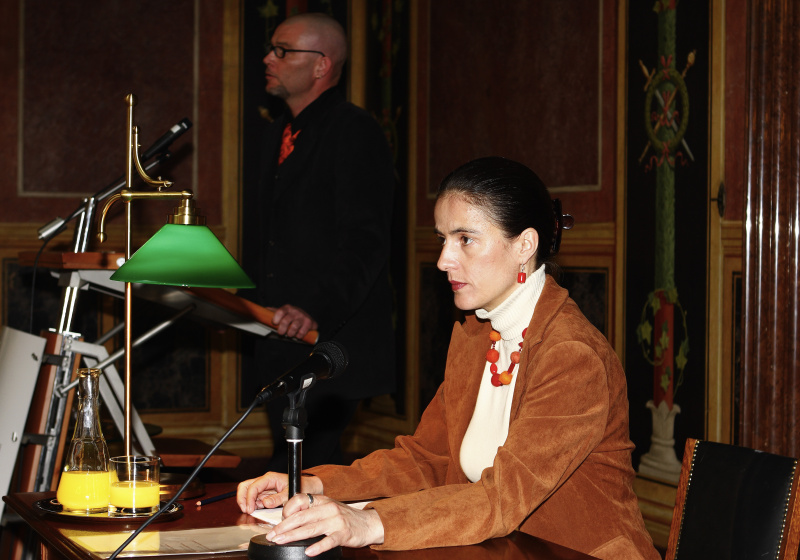 v.li. Andreas Baumgartner (verantwortlicher Hg. der Schriftenreihe Edition Mauthausen), Mercedes Echerer (ehem. Abg. zum Europäischen Parlament).