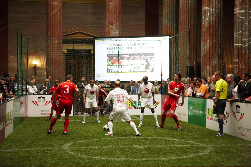 Blick auf das Spielfeld