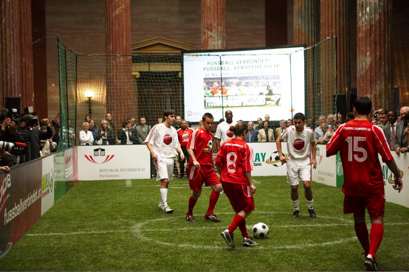 Blick auf das Spielfeld