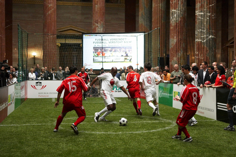 Blick auf das Spielfeld