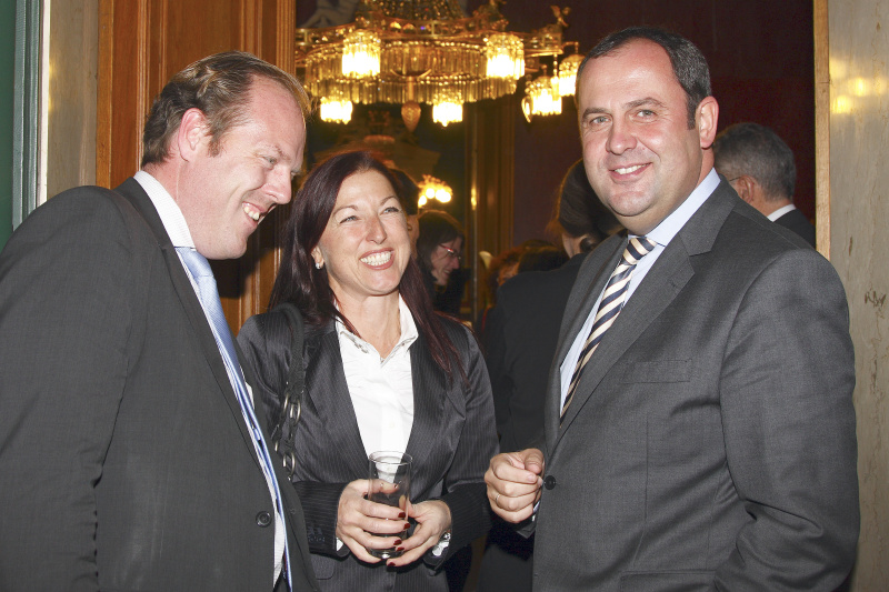 v. li.: Daniel Kapp (Pressesprecher von Josef Pröll), Hannah Lessing, Josef Pröll.