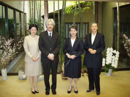 Prinzessin Kiko und Prinz Akishino, Nationalratspräsidentin Mag.a Barbara Prammer und Botschafterin Jutta Stefan-Bastl