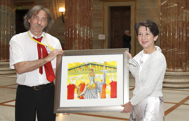 v.li. Adolf Tuma und Mag. Barbara Prammer - Praesidentin des Nationalrates