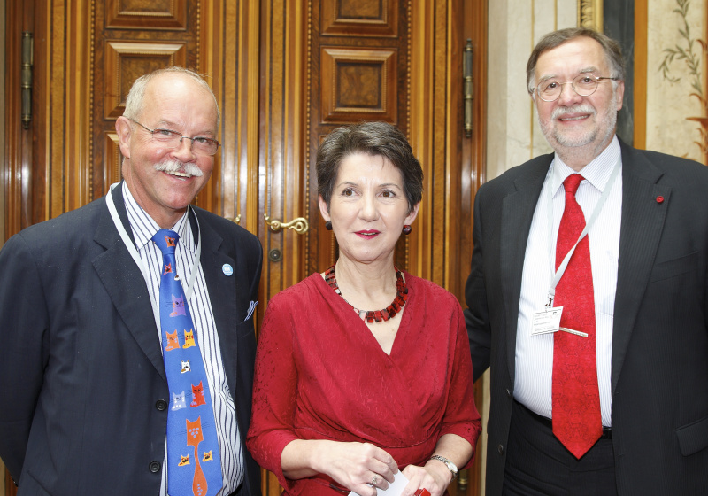v.li. Prof. Leif Edvinsson - President of the New Club of Paris, Mag. Barbara Prammer - Praesidentin des Nationalrates, Prof. DI Guenter Koch - New Club of Paris