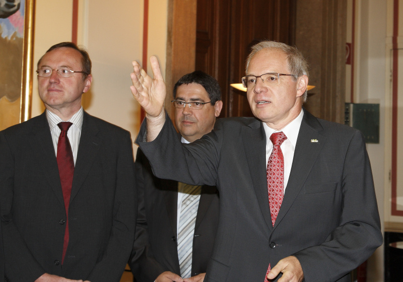 v.li.  Nationalratsabgeordneter Johann Singer, Nationalratsabgeordneter Oswald Klikovits und Dr. Gerhard Pressl - stellvertr. Generaldirektor der BVA