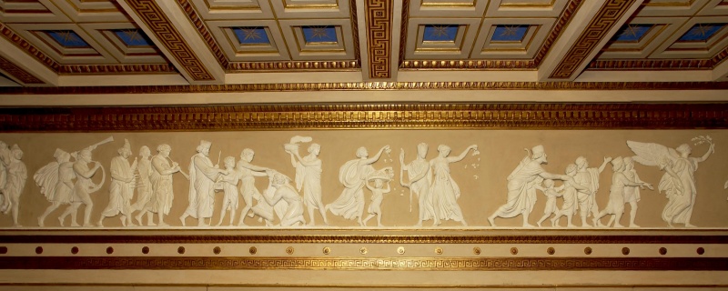 Wintergarten, Reliefdarstellung des Alexanderzugs, Bel Etage.