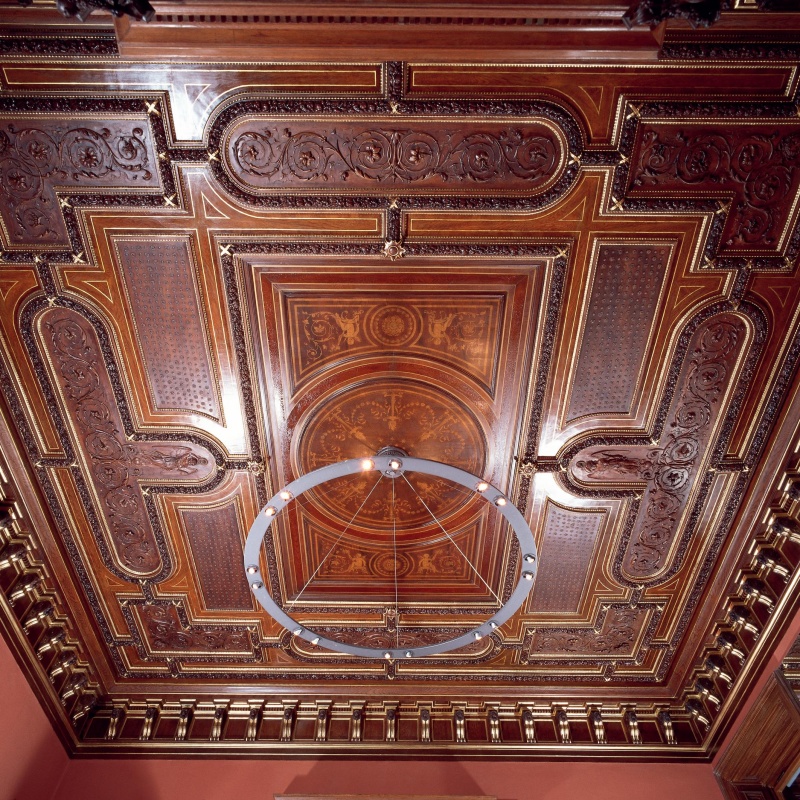 Decke des Arbeitszimmers aus Stuck, Bel Etage.