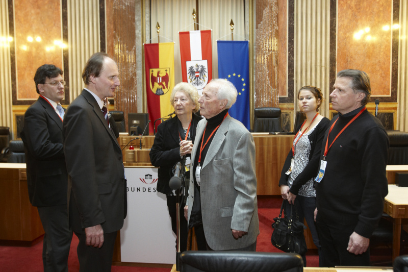 Bundesratspräsident Erwin Preiner(1.v.li.)  mit den Künstlern