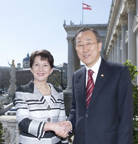 v.li. Nationalratspräsidentin Mag.a Barbara Prammer und Ban Ki-Moon -  UN-Generalsekretär