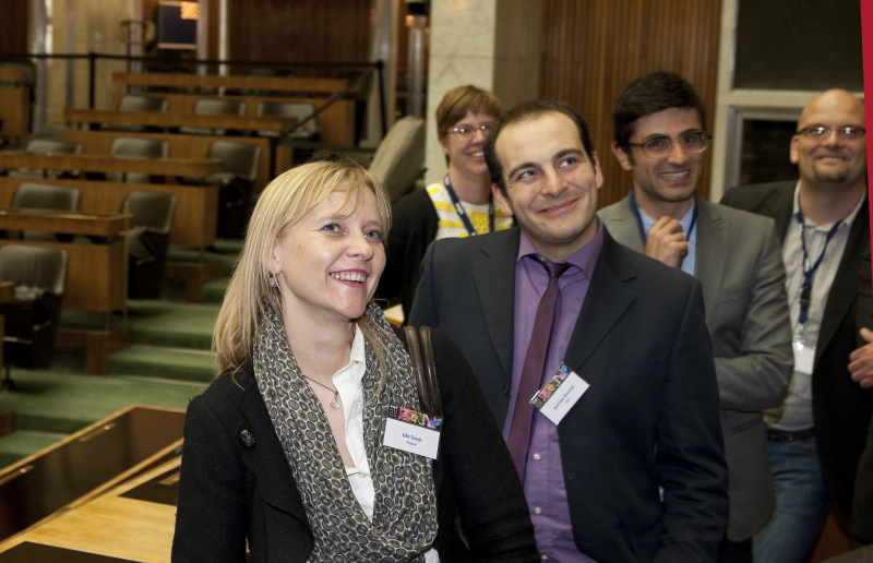 Blick in Richtung VeranstaltungsteilnehmerInnen. Erste Reihe v.li. Ulle Toode und Gabriele Dandolo