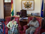 v.li. Nationalratspräsidentin Mag.a Barbara Prammer und Ghanas Staatspräsident John Evans Atta Mills im Gespräch