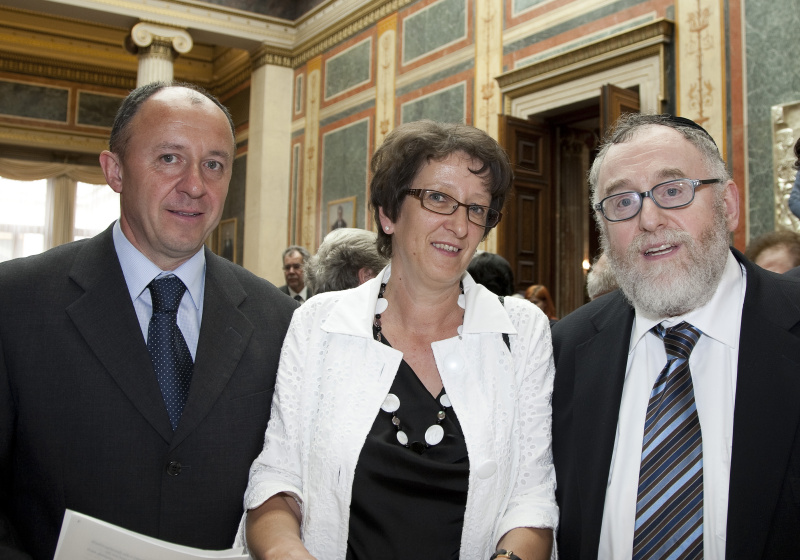 v.li. Franz Schatz mit Gattin und  Paul Chaim Eisenberg