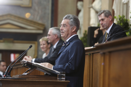 Bundespräsident Dr. Heinz Fischer am Podium