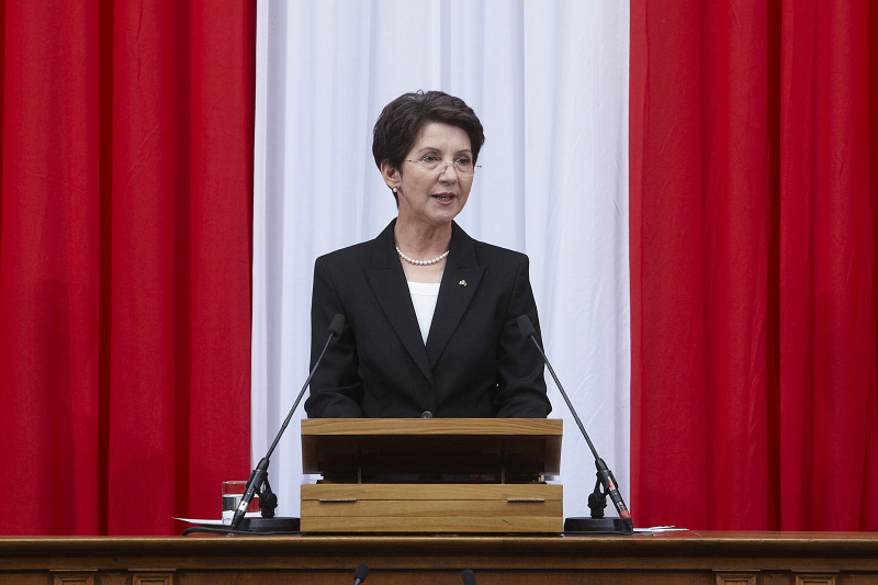 Nationalratspraesidentin Mag.a Barbara Prammer am Rednerpult